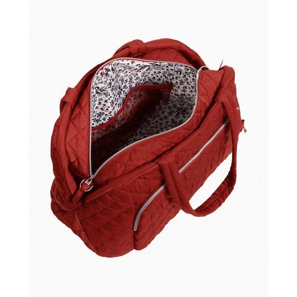 Vera Bradley Weekender Travel Bag in Cardinal Red Carry On Duffel Trolley Sleeve - Picture 4 of 5